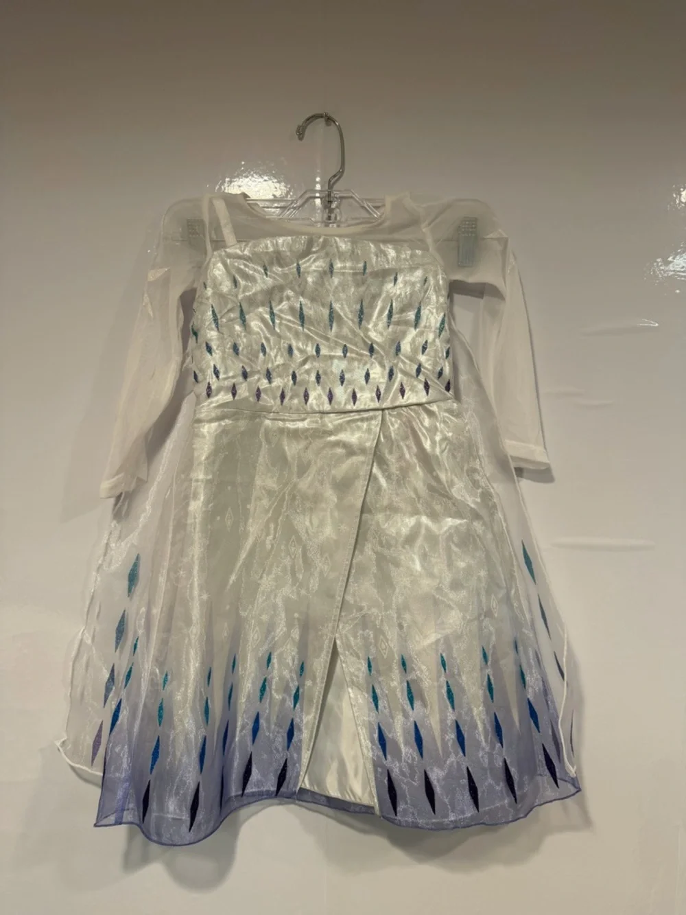 White and Blue Shimmer Elsa Frozen Princess Costume Dress for Kids‎